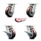 Service Caster 5 Inch Kingpinless Poly on Polyolefin Wheel Swivel Caster Set with 2 Brakes SCC SCC-KP30S520-PPUR-2-SLB-2 - alternate 5